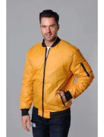 Tmavo žltá pánska bunda typu "bomber" s prešívanou podšívkou (AK95-22)