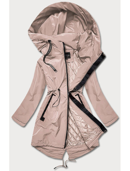 Jednoduchá béžová dámská bunda se kapsami model 18378960 - Miss TiTi