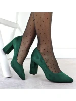 Zelené semišové lodičky na jehlovém podpatku Sergio model 21906157 - LEONE