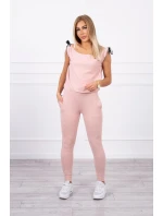 Nohavice/oblek s nápisom selfie tmavo púdrovo ružové Nohavice/oblek s nápisom selfie tmavo púdrovo ružové