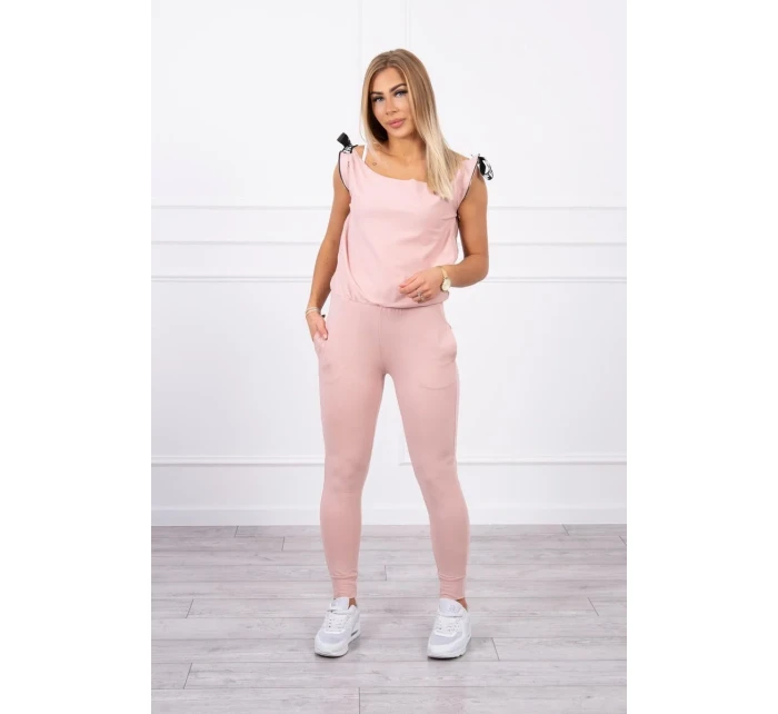 Nohavice/oblek s nápisom selfie tmavo púdrovo ružové Nohavice/oblek s nápisom selfie tmavo púdrovo ružové