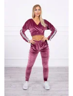 Velúrová súprava s nápisom Queen tmavo ružová Velúrová súprava s nápisom Queen tmavo ružová