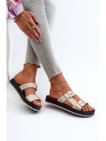 Klapki Damskie Na Płaskiej Podeszwie ZAXY LL285072 Jasnobeżowe
