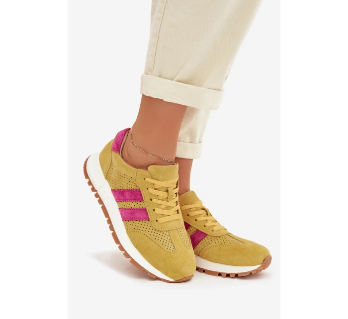 Dámské tenisky z pravé nubukové kůže žluté Marceline Dámské tenisky z pravé nubukové kůže žluté Marceline