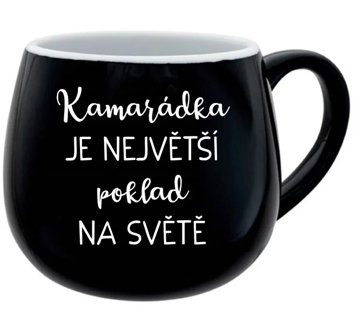 Kamarátstvo je najlepší koktail na svete - čierny keramický hrnček 300 ml Kamarátstvo je najlepší koktail na svete - čierny keramický hrnček 300 ml