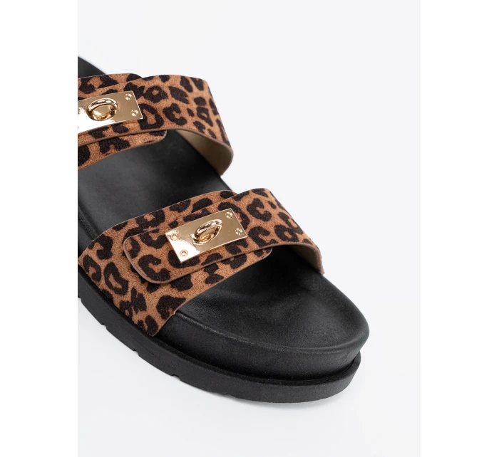 Luxusní se zvířecím motivem dámské  nazouváky platforma