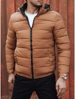 Pánska prešívaná zimná bunda s kapucňou FashionStreet camel TX4829 Pánska prešívaná zimná bunda s kapucňou FashionStreet camel TX4829