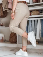 Dámské kalhoty s páskem tmavě béžové Dstreet model 21987137 - FashionStreet