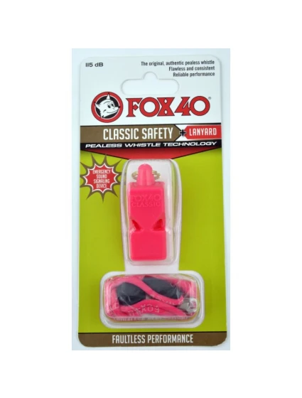 Píšťalka FOX Classic + šnúra 9903-0408 ružová