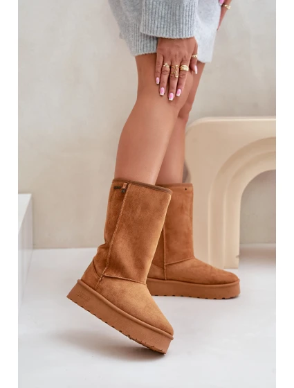 Vysoké Sněhové Boty Na Platformě Big Star model 21679161 Camel - Big Star Shoes Vysoké Sněhové Boty Na Platformě Big Star model 21679161 Camel - Big Star Shoes