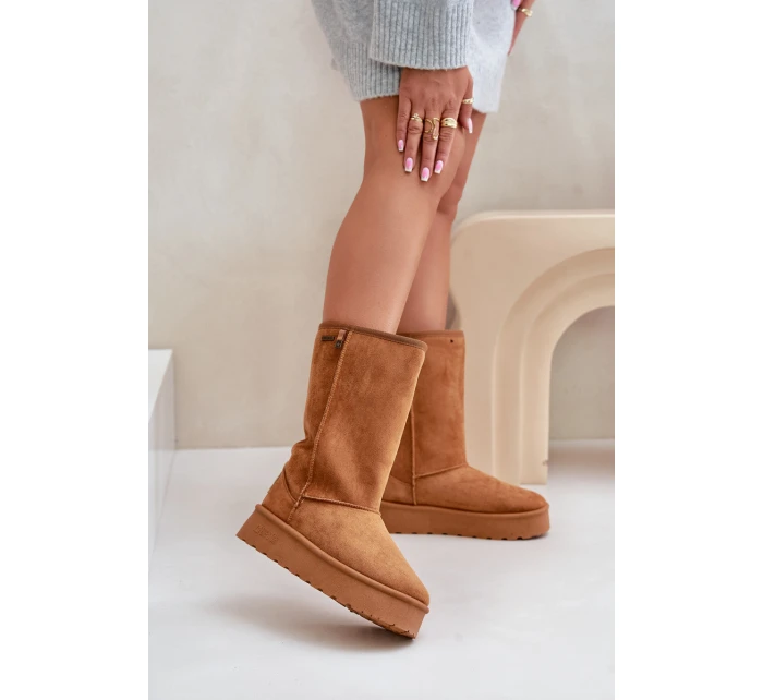 Vysoké Sněhové Boty Na Platformě Big Star model 21679161 Camel - Big Star Shoes Vysoké Sněhové Boty Na Platformě Big Star model 21679161 Camel - Big Star Shoes