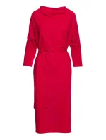 S403 Pletené šaty v nadmernej veľkosti - červené