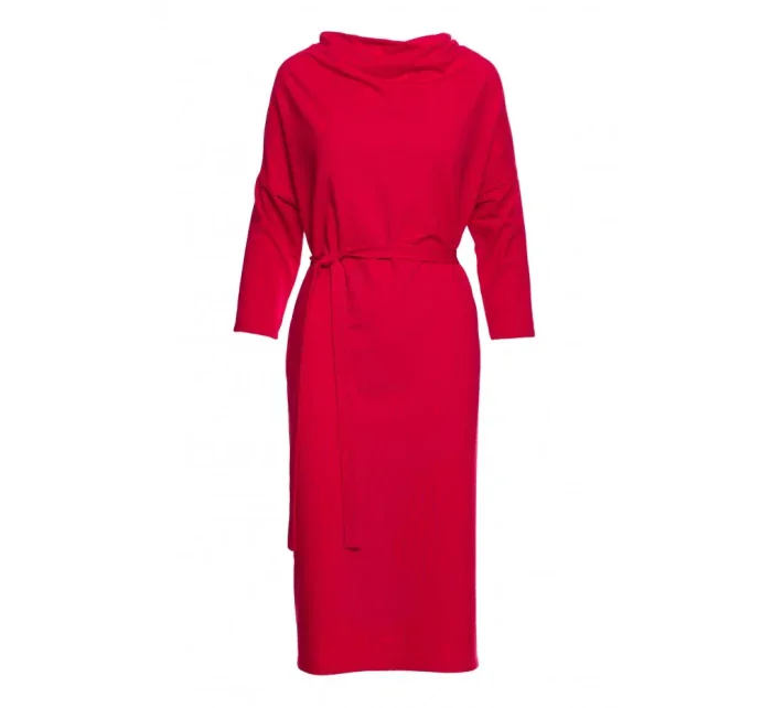 S403 Pletené šaty v nadmernej veľkosti - červené