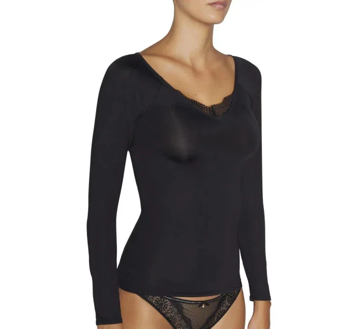 Dámske tričko s dlhým rukávom 19185 čierna - Ysabel Mora