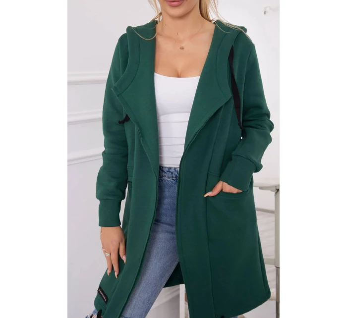 Zateplená bunda s kapucí model 20993383 tmavě zelená - Kesi