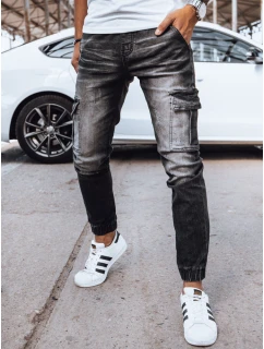 Pánske džínsové nohavice jogger čierne FashionStreet UX4038