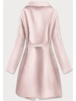 Světle růžový dámský kabát model 17064074 - MADE IN ITALY Světle růžový dámský kabát model 17064074 - MADE IN ITALY