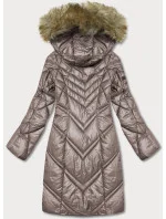 Dámska prešívaná bunda vo farbe cappuccino (H-97-2)