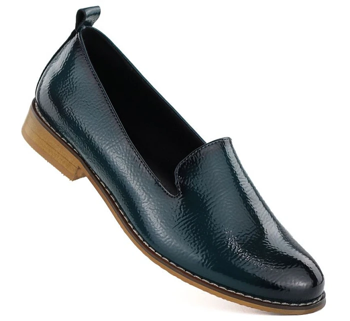 Dámske lakované topánky lords navy blue Potocki 19337