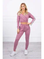 Sada s ozdobnými stuhami tmavo ružová