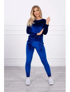 Velúrová súprava so zadným popruhom chrpovo modrá