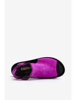 Zazoo 2914 Sandały Damskie Zamszowe Fuksja