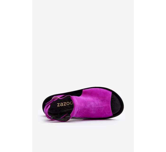 Zazoo 2914 Sandały Damskie Zamszowe Fuksja