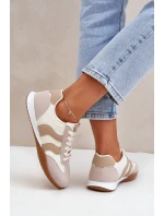 Klasyczne Sneakersy Damskie Z Eko Skóry Beżowe Maretina