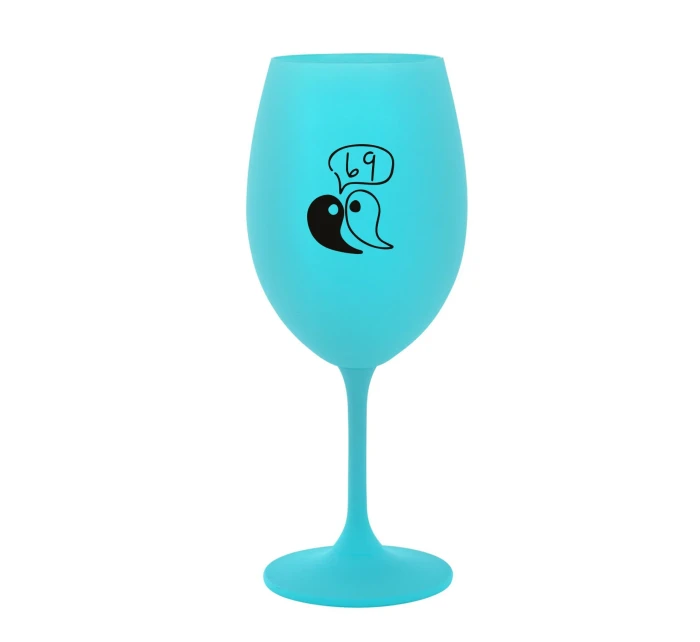 69 - tyrkysová sklenice na víno 350 ml