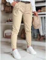 Dámské kalhoty chinos s páskem tmavě béžové Dstreet model 21986452 - FashionStreet