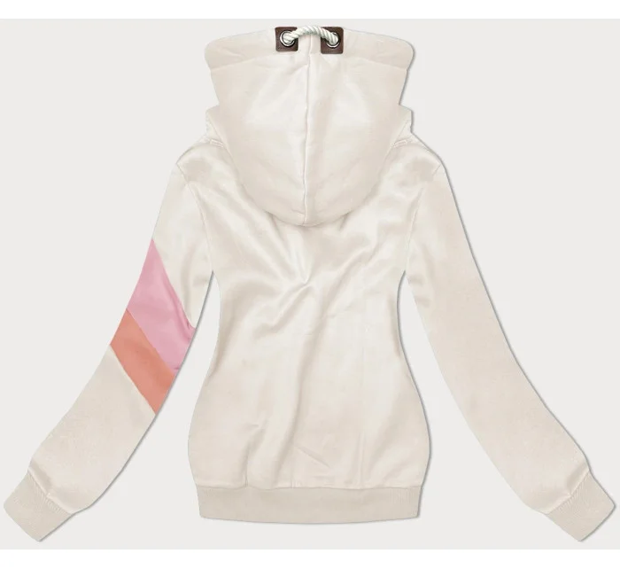 Béžová dámská mikina s kapucí model 20102156 - 6&8 Fashion