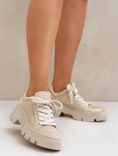 Tenisky Sportovní Boty Na Platformě model 21683573 Zlaté - CheBello