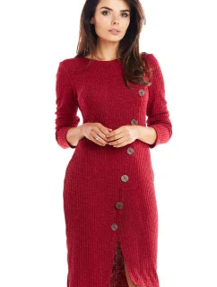 Denní dámské šaty model 18335932 bordó - awama