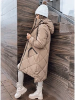Dámska zimná bunda oversize MELODY s kapucňou béžová FashionStreet TY3990 Dámska zimná bunda oversize MELODY s kapucňou béžová FashionStreet TY3990