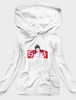 Biela dámska športová mikina s kapucňou (N4596)