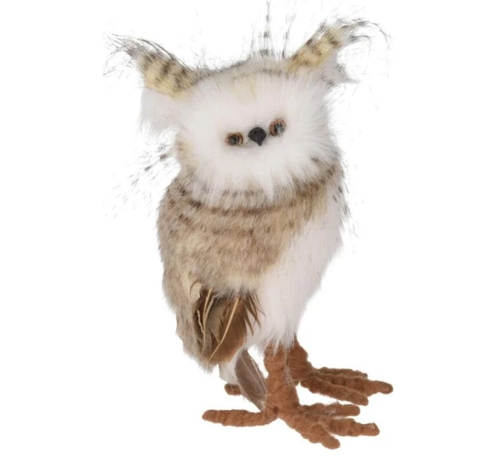 DEKORATÍVNA STOJACA SOVA VPRAVO 17CM HNEDÁ