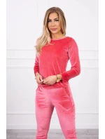 Velúrová súprava so zadným popruhom malinová Velúrová súprava so zadným popruhom malinová