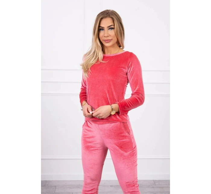 Velúrová súprava so zadným popruhom malinová Velúrová súprava so zadným popruhom malinová