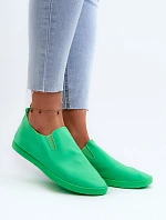 Damskie Tenisówki Trampki Slip-On Zielone Lovinia