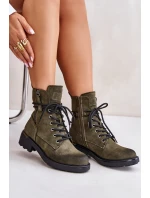 Wysokie Botki Workery Z Suwakami Zielone Maisa Wysokie Botki Workery Z Suwakami Zielone Maisa
