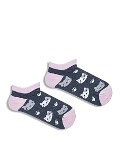 Dětské Mládežnické Kotníkové Ponožky Sivé