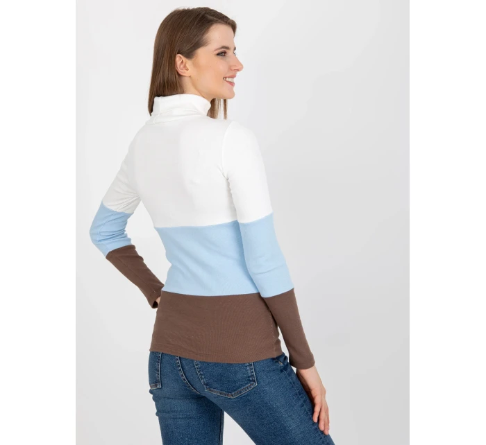 Dámska blúzka RV BZ 8465 1.37P biela a modrá - FPrice Dámska blúzka RV BZ 8465 1.37P biela a modrá - FPrice