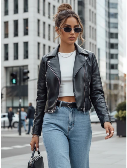 Dámská kožená bunda black Dstreet model 21979889 - FashionStreet