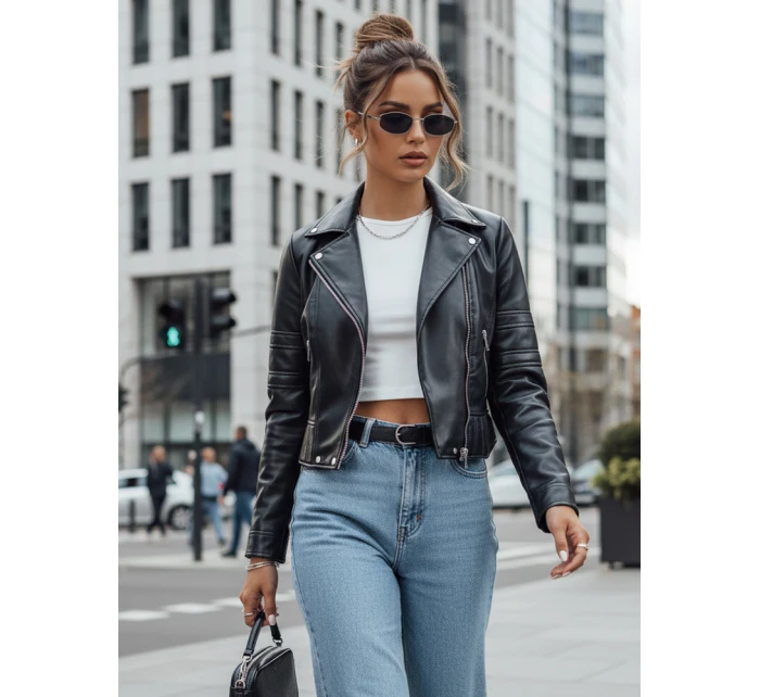 Dámská kožená bunda black Dstreet model 21979889 - FashionStreet