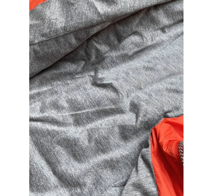 Oranžová dámska bunda s kapucňou (DL011) Oranžová dámska bunda s kapucňou (DL011)