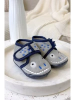 Dětské pantofle na suchý zip šedé Jeselle