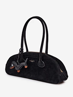 Kabelka z Semiše Přívěsek Černá model 22111648 - Flora&Co