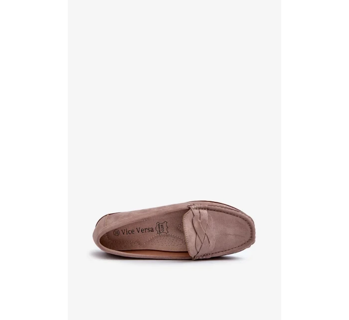 Dámske mokasíny z ekologického semišu, tmavobéžové Nestalia Dámske mokasíny z ekologického semišu, tmavobéžové Nestalia