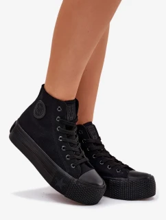 Dámske plátenné tenisky na platforme Big Star - čierne