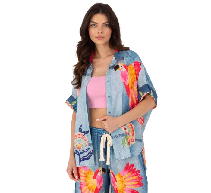 Košeľa s krátkym rukávom model 210033 Taliansko Moda